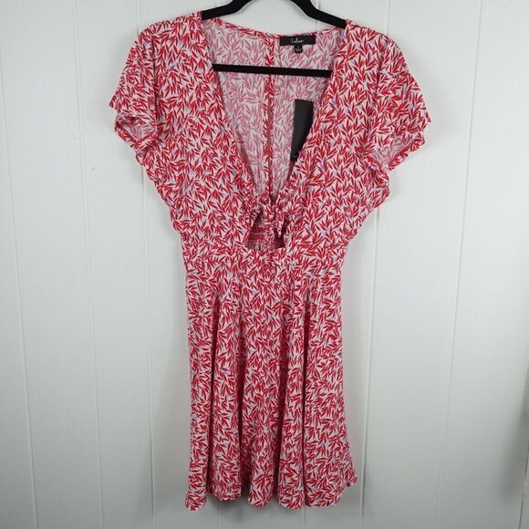 Lulus Womens Romper Plunging Neck and Back Tie-Front Small - Picture 6 of 16